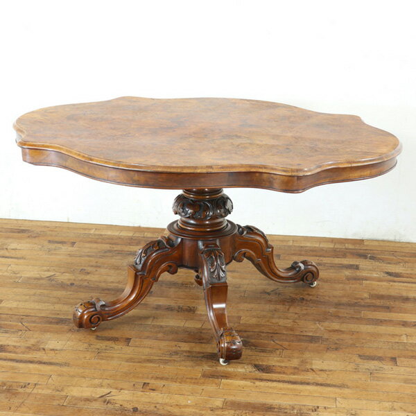 乐天商城 - ウォールナットの美しい杢目 ルーテーブル チルトトップテーブル 天板を立ち上げて収納できる イギリス アンティークフレックス 59873