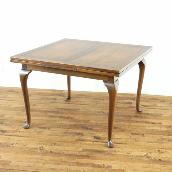 乐天商城 - アンティーク クイーンアンドローリーフテーブル マホガニー材の上品な風合い 少し大きめ 天板拡張式 4本脚タイプ イギリス家具 80713a