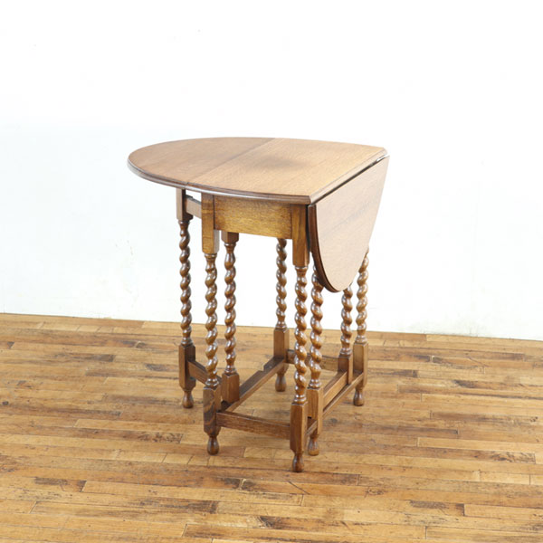 乐天商城 - アンティーク ゲートレッグテーブル 小ぶりサイズ 細めツイストレッグが素敵 明るめお色 経年による味わいも美しい 楕円形天板 英国 80896