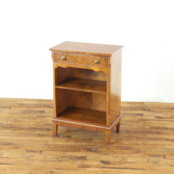 乐天商城 - サイドキャビネット 小ぶりサイズ 引き出しがあるタイプ すっきりとした印象 独特な杢目が個性的 イギリス アンティークフレックス 80124