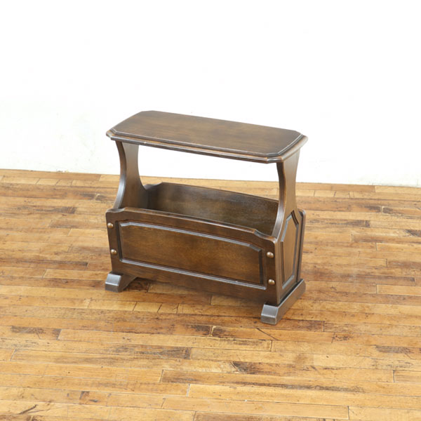 乐天商城 - マガジンラック スリッパラック 落ち着いたお色 味わい深い 美しい杢目も魅力 サイドテーブルに オランダ アンティークフレックス 65364b