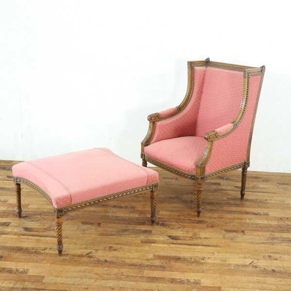 乐天商城 - アンティーク 家具 ルイ16世様式　ソファ3点セット　3つ並べるとシェーズロングに 　木枠部分や脚のデザインも特徴　フランスアンティーク家具　70425ank