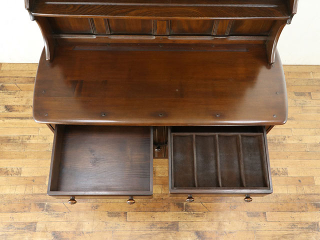 人気のERCOL(アーコール) カップボード 幅123.5×奥50×高166cm ディスプレイ兼収納 食器棚 イギリス アンティークフレックス 80136 [3]