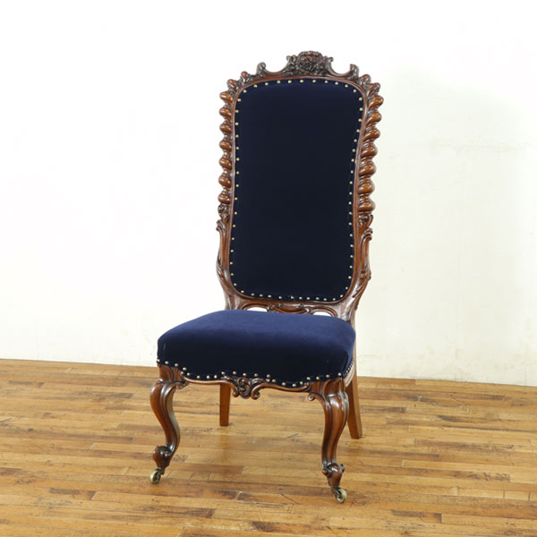 乐天商城 - アンティーク　チェア　上品な雰囲気　個性的なデザイン　ハイバック　美しい彫刻　サロンチェア　シングルチェア　イギリス　56897