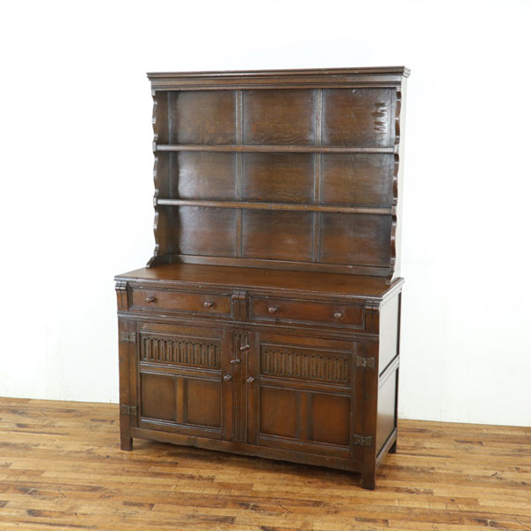 乐天商城 - 人気　英国　カップボード　収納兼ディスプレイ棚　食器棚　飾り棚　上品　かわいい　店舗什器　イギリス　キャビネット　59689