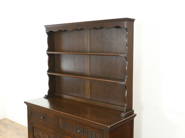 人気 英国 カップボード 収納兼ディスプレイ棚 食器棚 飾り棚 上品 かわいい 店舗什器 イギリス キャビネット 59690 [2]