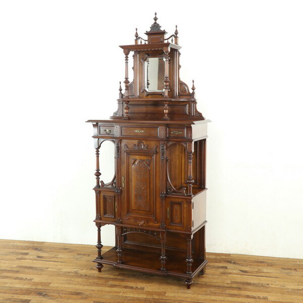 乐天商城 - アンティーク 家具 フランスアンティーク家具 キャビネット 1900年頃 マホガニー材　珍しいデザイン 上品なたたずまい アンティークフレックス 64583