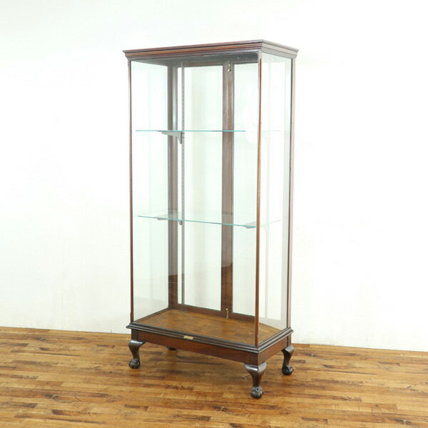 乐天商城 - 幅92×奥47×高191cm 背の高いショーケース キャビネット ガラスケース 店舗什器 ディスプレイ イギリスアンティーク家具 70489