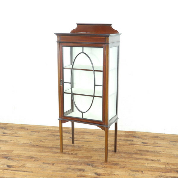 乐天商城 - 本物アンティーク クロス張替済ショーケース 細身すっきりで上品な印象 足先はテーパードレッグ 引き締まったかっこよさ イギリス 80523