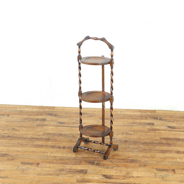 乐天商城 - アンティーク ケーキスタンド ツイストが魅力的 おしゃれ 折りたたんで収納 ディスプレイ台 イギリス家具 アンティークフレックス 80810a