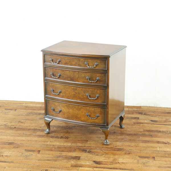 乐天商城 - アンティーク チェスト 引き出し4段 前面のボウフロントスタイルが印象的 マホガニー材が上品 小物収納 シンプルなデザイン 英国 80814
