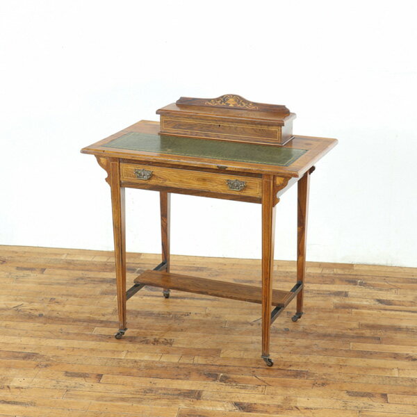 乐天商城 - アンティーク レディデスク エドワーディアン様式 繊細なデザイン 書き物机 天板のレザーも魅力 イギリス アンティークフレックス 80855