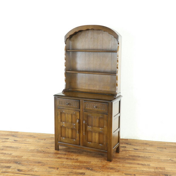 乐天商城 - カップボード 可愛らしい丸い 明るめお色が素敵 ドームトップタイプ 英国家具らしい上品なデザイン 収納兼ディスプレイ棚 イギリス 80436