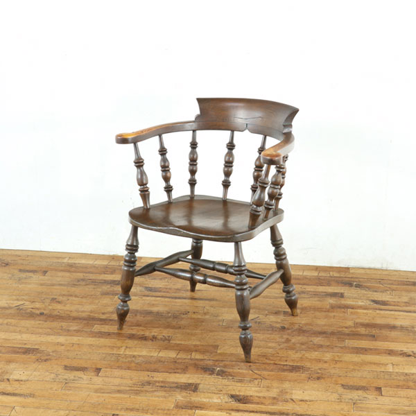 Wooden - アンティーク スモーカーズボウ 木製の座面 優しい座り心地 お部屋のアクセント 自分だけの特別な椅子として 完成された美しさ 英国 80551