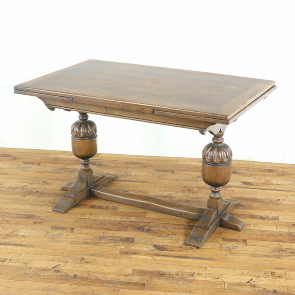 Expandable Tables - アンティーク ドローリーフテーブル 長方形天板 英国家具らしい落ち着いた雰囲気 伸長式 ダイニングテーブル イギリス家具 木製 81065