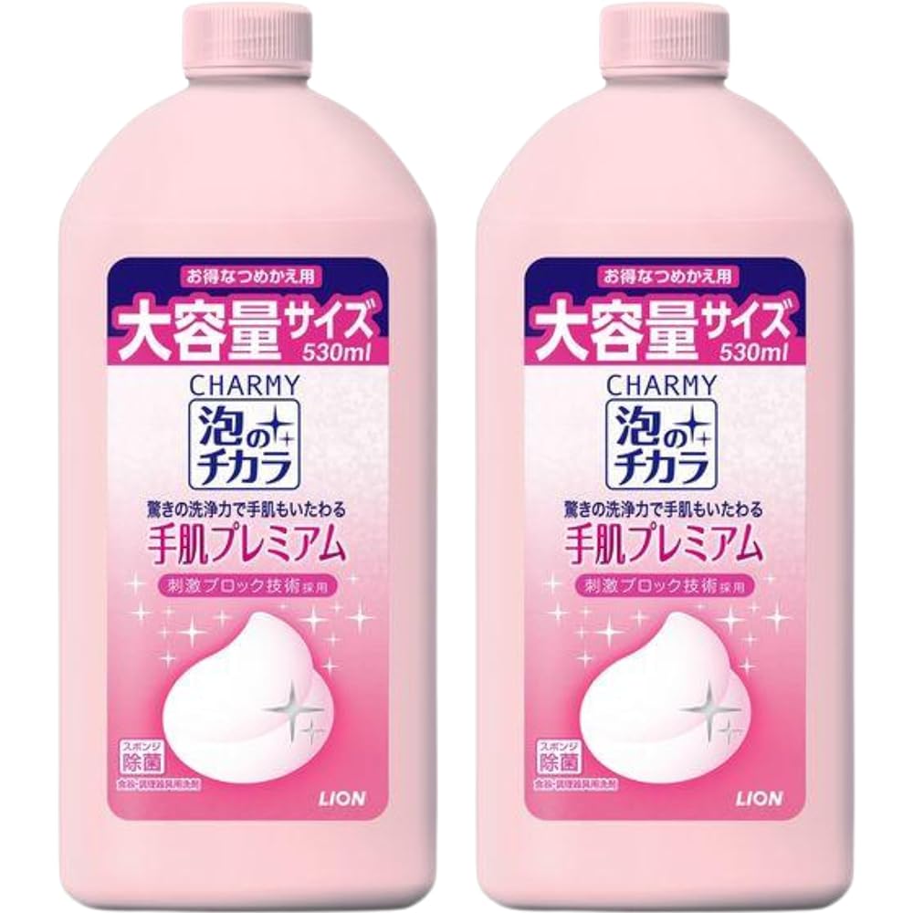  チャーミー 泡のチカラ 手肌プレミアム つめかえ用 大容量 530ml ×2個セット 食器用洗剤 ローズヒップの香り