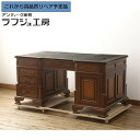 【中古】 美品 ★事前問合せ必須★ 英国様式プレジデントデスク カメリン ヴィクトリアコレクション マホガニー材 レザートップ 革 海外輸入品 ニーホールデスク...