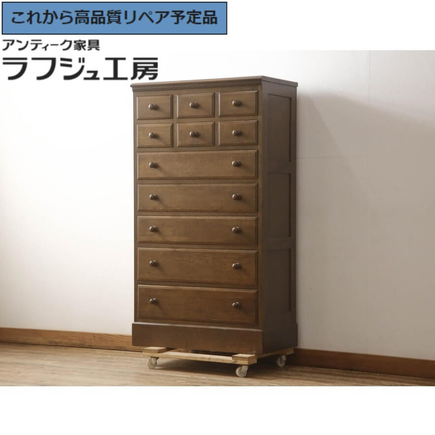 【中古】 ★事前問合せ必須★ チェスト 横浜クラシック家具 ノックオンウッド knockonwood コロニアルシリーズ Hand Made オーク材 引き出し 洋服タンス ハイチェスト クラシカル シンプル リビ…