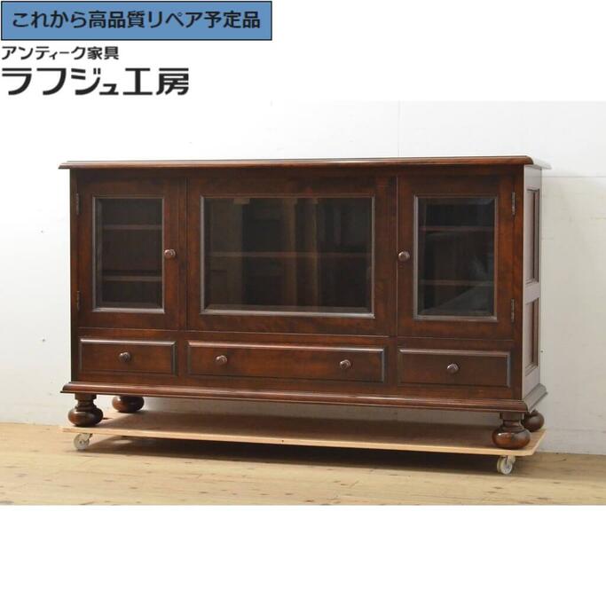 【中古】★事前問合せ必須★ C-型サイドボード 松本民芸家具 リビングボード サイドキャビネット レトロ 和風 和モダン 民芸家具 リビング ダイニング 収納 寝室 書斎 店舗 ラフジュ工房 送料無料 r-059581