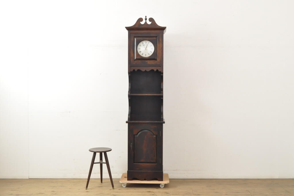 【中古】 ★事前問合せ必須★ B型時計台 松本民芸家具 ホールクロック 戸棚 収納棚 陳列棚 和風 和モダン クラシカル 民芸家具 リビング 書斎 店舗 ラフジュ工房 送料無料 r-059674