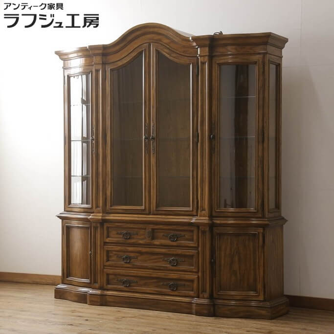 【中古】 美品!! キャビネット DREXEL HERITAGE ドレクセルヘリテイジ Grand Villa グランドヴィラ 食器棚 カップボード 飾り棚 収納棚 戸棚 アメリカ クラシカル エレガント リビング ダイニング 収納 店舗 カフェ ラフジュ工房 送料無料 r-066125