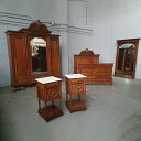 ベッドルームセット 寝室 寝室家具 ミラー ベッド ルネッサンス ベルギー アンティーク 家具 1900年 ヴィンテージ風 アンティーク おしゃれ ロココ調 ロ...