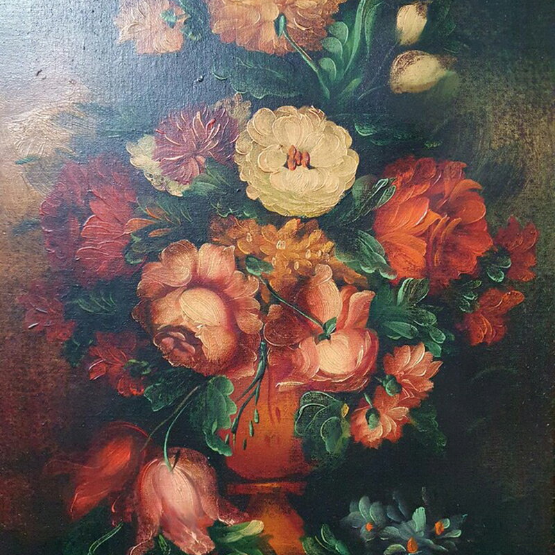 【1960年代】絵画 サイン入り 絵 風景画 玄関 ヴィンテージ風 アンティーク おしゃれ ロココ調 ヴィンテージ ロココ ベルギー ルイ15世