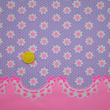 picnic ラベンダー 50cmカット済み カラフル かわいい レトロ ハンドメイド パッチワーク 日本製 コットン 生地 蛍光 綿100 国産 手芸 エコバッグ 手作り 水玉 フリル ボーダー ゆめかわ 紫 ラベンダー パープル