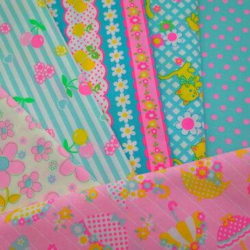 大人買いハーフセット(限定カラー入り全6色)約50cm×110cm カラフル かわいい レトロ ハンドメイド パッチワーク 日本製 コットン 生地 蛍光 綿100 国産 手芸 ポーチ 手作り マスク ドール レッスンバッグ ゆめかわ エコバッグ