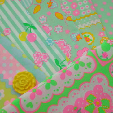 大人買いハーフセット(限定カラー入り全6色)約50cm×110cm カラフル かわいい レトロ ハンドメイド パッチワーク 日本製 コットン 生地 蛍光 綿100 国産 手芸 ポーチ 手作り マスク ドール レッスンバッグ ゆめかわ エコバッグ