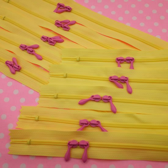 カラフルファスナーNEO (50cm両開き) クリームイエロー10本まとめ買いセット【5%OFF】クラフト 手芸用品 ハンドメイド 手作り ツートン お得 ジッパー かわいい カラフル