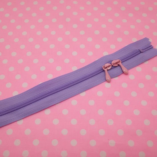 Rakuten - ファスナー 50cm 両開き ラベンダー 引手ナミダ 3本セット 手芸用品 ジッパー ハンドメイド資材 カラフルファスナーNEO
