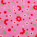 popollo ミディアムピンク 50cmカット済 可愛い 花柄 いちご ドット 小花 水玉 ストロベリー コットン 生地 カラフル 蛍光 レトロ かわいい 手芸 ハンドメイド 手作り パッチワーク 日本製 綿100 国産 PINK