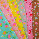 popollo 大人買いセット(全6色) 可愛い 花柄 いちご ドット 小花 水玉 ストロベリー コットン 生地 カラフル 蛍光 レトロ かわいい 手芸 ハンドメイド 手作り パッチワーク 日本製 綿100 国産 約110cm幅 6色