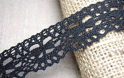決算大処分★2.5cm幅 黒トーションレース(1m)