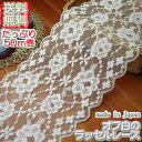 【送料無料】14.5cm幅オフ白のラッセルレース(50m)《 手芸用レース 》