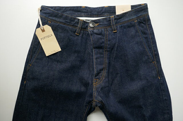 FORTELA【フォルテラ】 MODEL RENO JC00254F04/COL D368/セルビッジ付き13OZワンウオッシュデニム地GOLD DIGGER’S PANTS　REGULAR FITTING（コインポケット、HERRINBONE綿スレーキ、UNION SPECIAL CHAIN STITCH HEMS）