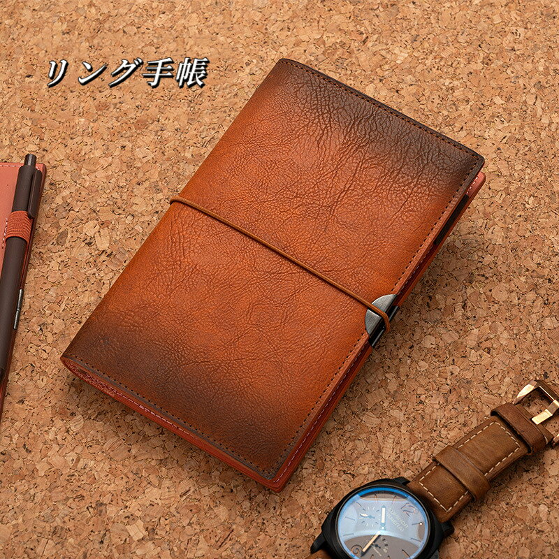 サイズ：A6カバー寸法：12.2cm × 18.9cm用紙寸法：9.5cm × 17.5cm表素材：スーパーファイバー紙質：100g ドーリングペーパーページ数：80 枚本体重量:0.3kg付属機能：リング式 内ポケット付き ひもで固定可能特徴：リングは開閉でき、用紙の追加取り外しが自由にできます