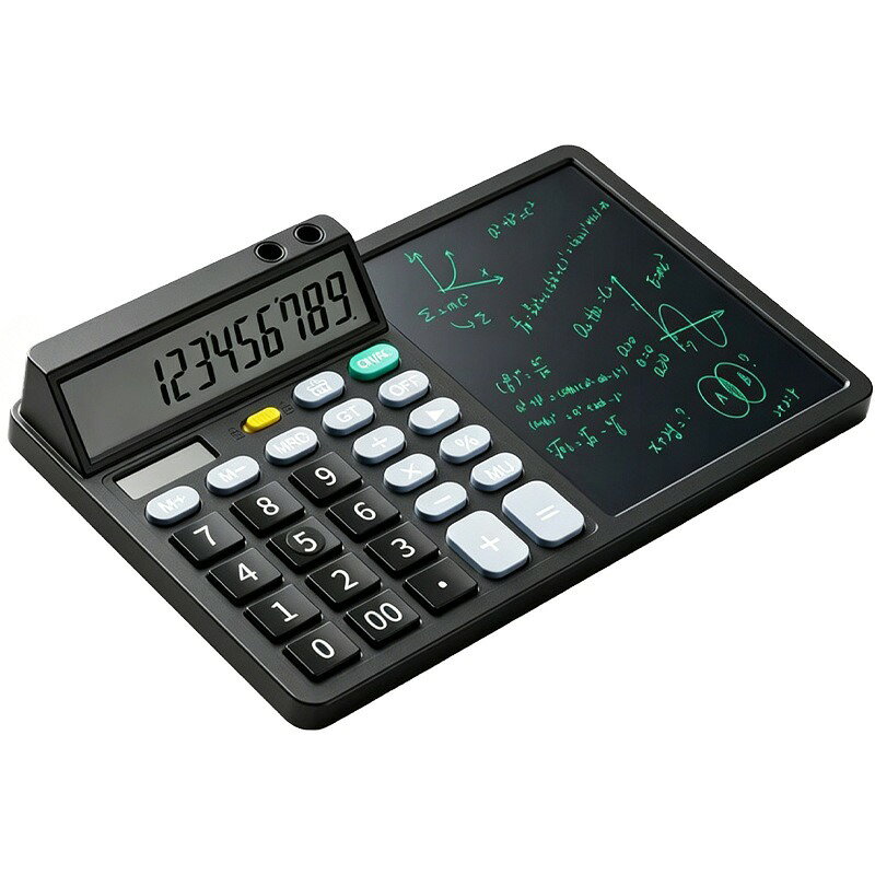 電卓 電子メモパッド 一体型 デスク 計算機 液晶手書きボード 静音 大画面 オフィス 仕事 勉強 事務 家計簿 メモ消去可能 卓上収納 文房具 プレゼント