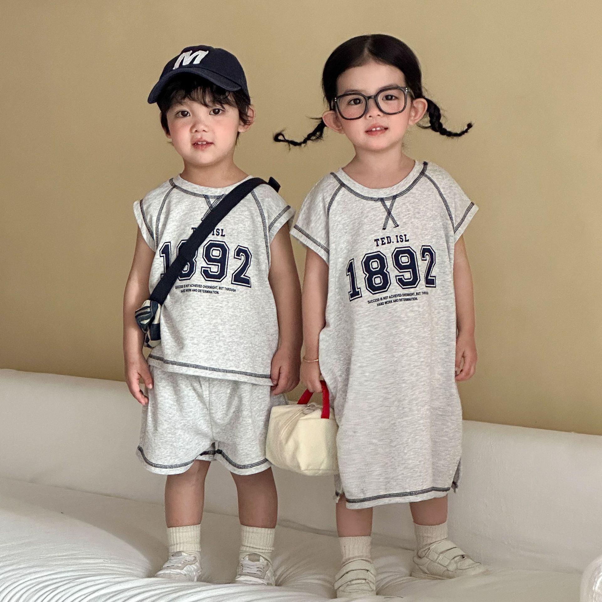 セットアップ キッズ ワンピース 女の子 男の子 子供服 兄妹 上下セット ベビー服 シャツ 半袖 春 夏 トップス ボトムス 赤ちゃん 誕生日 プレゼント