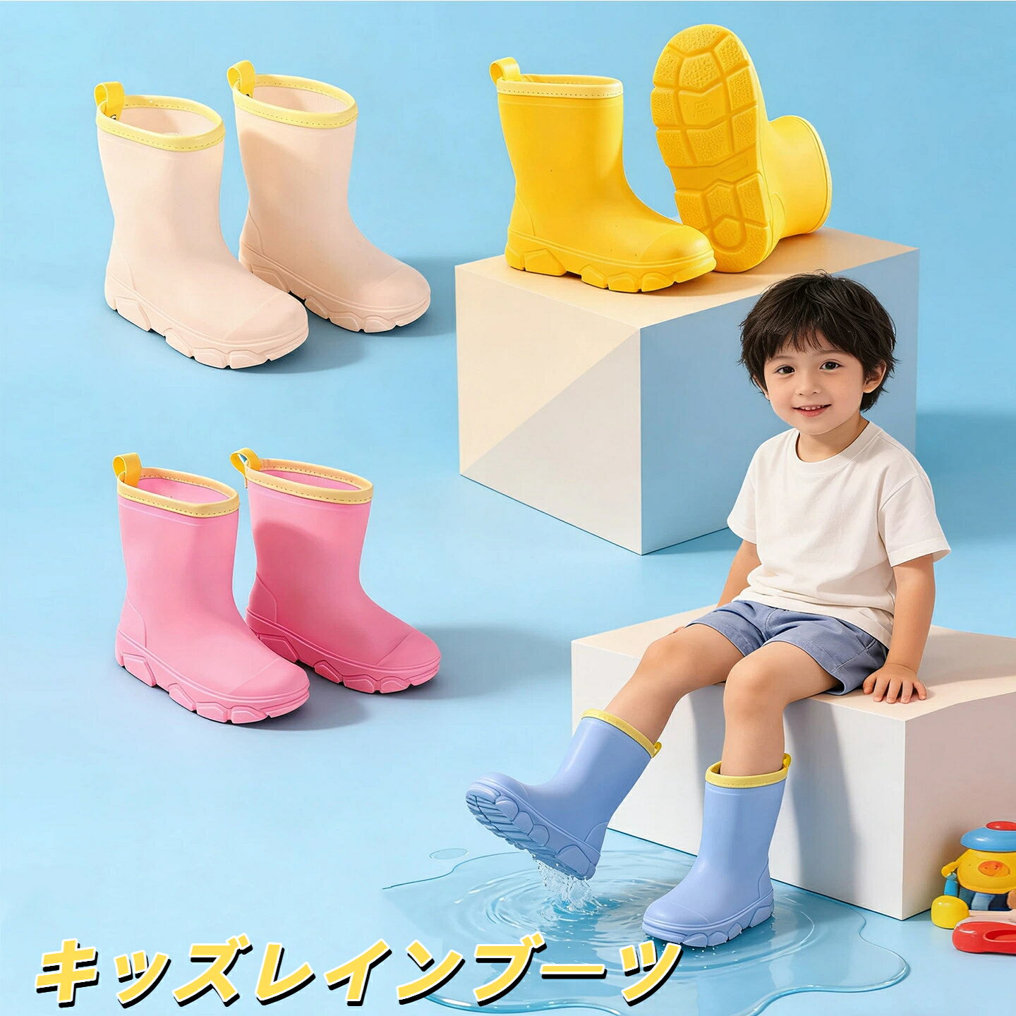 長靴 キッズ 子供 子ども レインブーツ 雨靴 女の子 男の子 歩きやすい ジュニア 雨 雨具 梅雨 防水 シンプル 入学 入園 雪 防水 かわいい おしゃれ