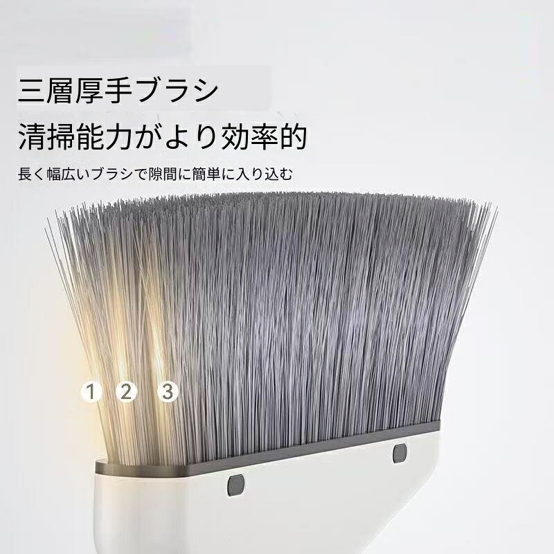 ほうきちりとりセット 3点セット EVA水切りワイパー付き 櫛付き毛取り 髪の毛絡まない 柔らか毛 家庭用 床掃除 塵取り スリム 収納 スタンド 室内 屋外 玄関 庭 ベランダ コンパクト antree-10007898 正君 Plan 楽天市場店 サンプル画像3