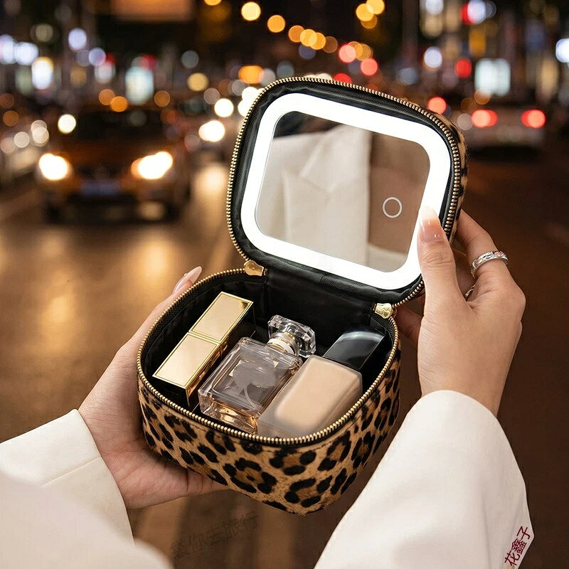 化粧ポーチ ミラー付き LEDライト 充電式 ミニ メイクポーチ 化粧品 整理 スキンケア 収納 トラベルポーチ コスメケース メイクボックス 持ち運び 旅行用 軽量 コンパクト antree-10008599 正君 Plan 楽天市場店 サンプル画像2