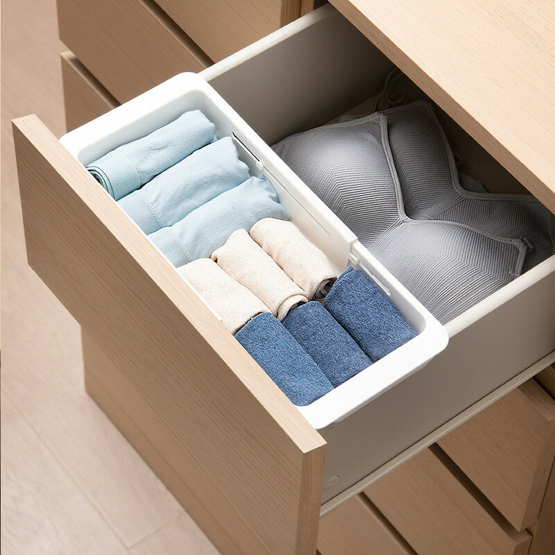 【製品カテゴリ】引き出し収納ボックス【材質】PP【商品特徴】蓋なし【機能】整理【収納シーン】寝室、書斎、キッチン【スタイル】モダンシンプル【サイズ】（伸縮前）31.5*14.7*6.1cm（伸縮後）最大 45cm