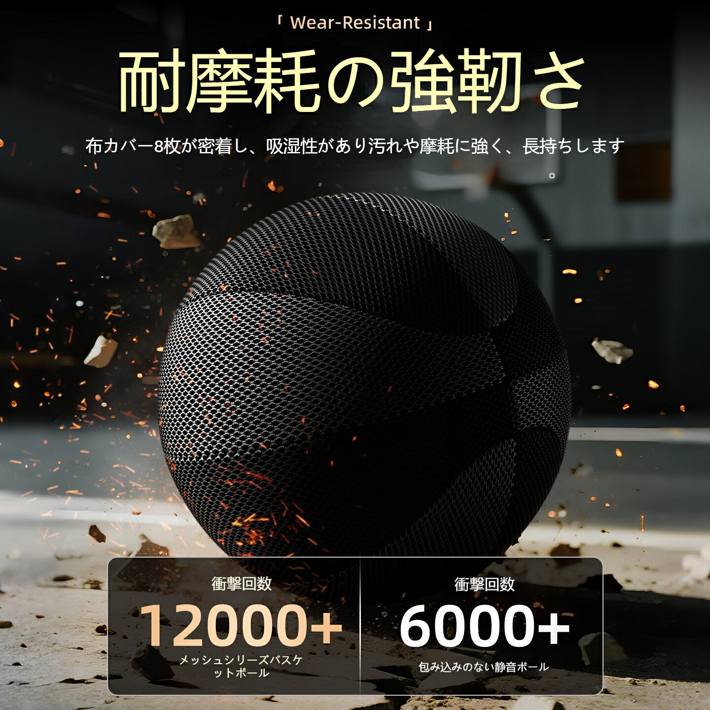バスケットボール シリコーン製 ハニカム構造 静音設計 室内外兼用 滑り止め 耐摩耗 弾力性抜群 子供から大人まで対応 騒音を気にせずバスケットボールを楽しめる
