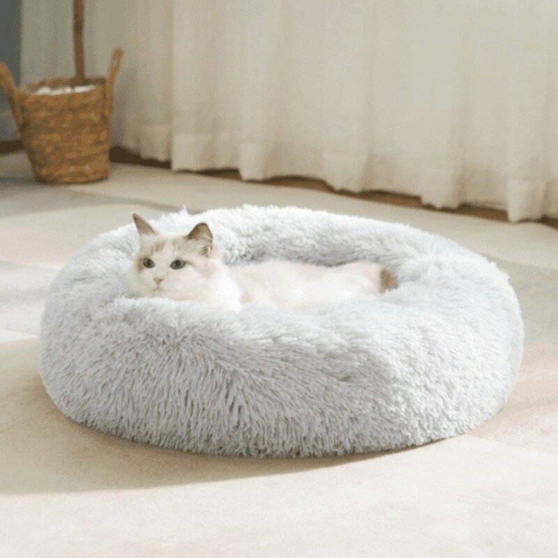 素材:布地製品カテゴリ：ペット用ベッド適用対象: 犬猫適した季節：冬、春、秋階数: 単層形状：円形柄：無地サイズ: 40/50/60cm