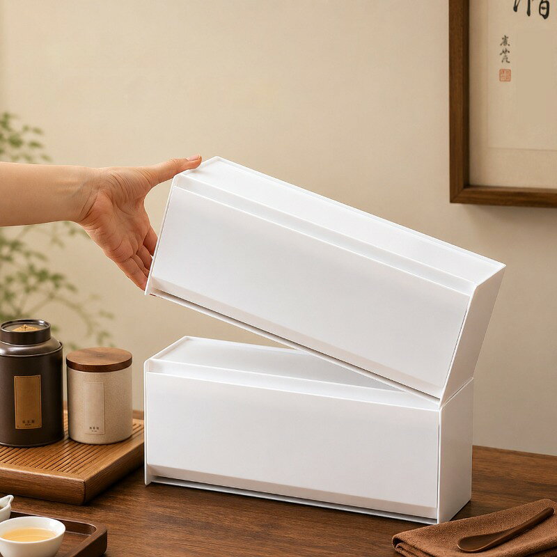収納ケース 4マス 8マス 仕切り取り外し可能 フリップ式蓋付き ケーブル収納 調味料小物入れ 粘着テープ付き 省スペース キッチン収納 卓上設置可 ホワイト ブラック antree-10007138 正君 Plan 楽天市場店 サンプル画像2