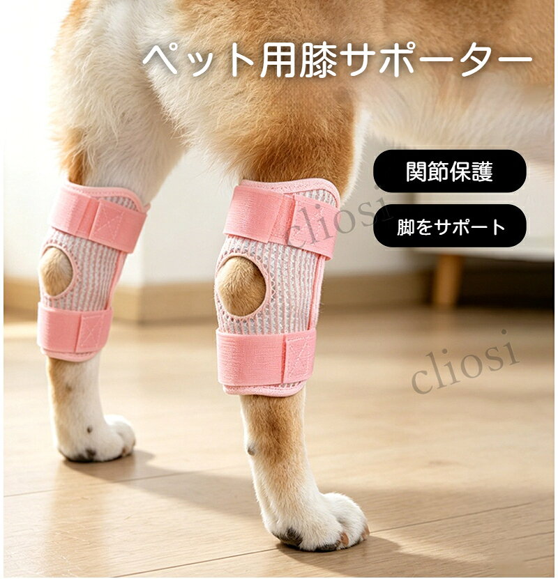 セット：2個セット保温性に優れ耐磨耗な犬用膝サポーター。お散歩時の関節負担を和らげ、けが予防や関節ケアに役立ちます。