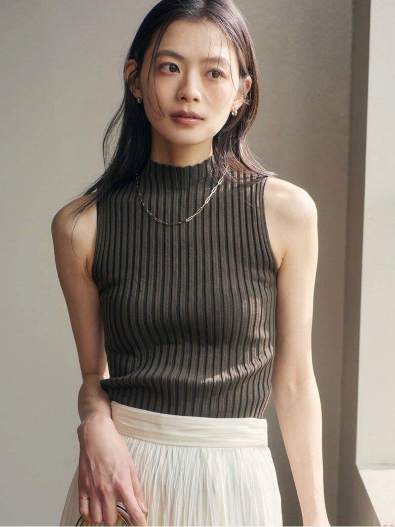 *Mercerized Cotton Rib Knit Top by anuans (Khaki Green, Beige, White, Pink, Black) [Free Shipping] [Rakuten Fashion]