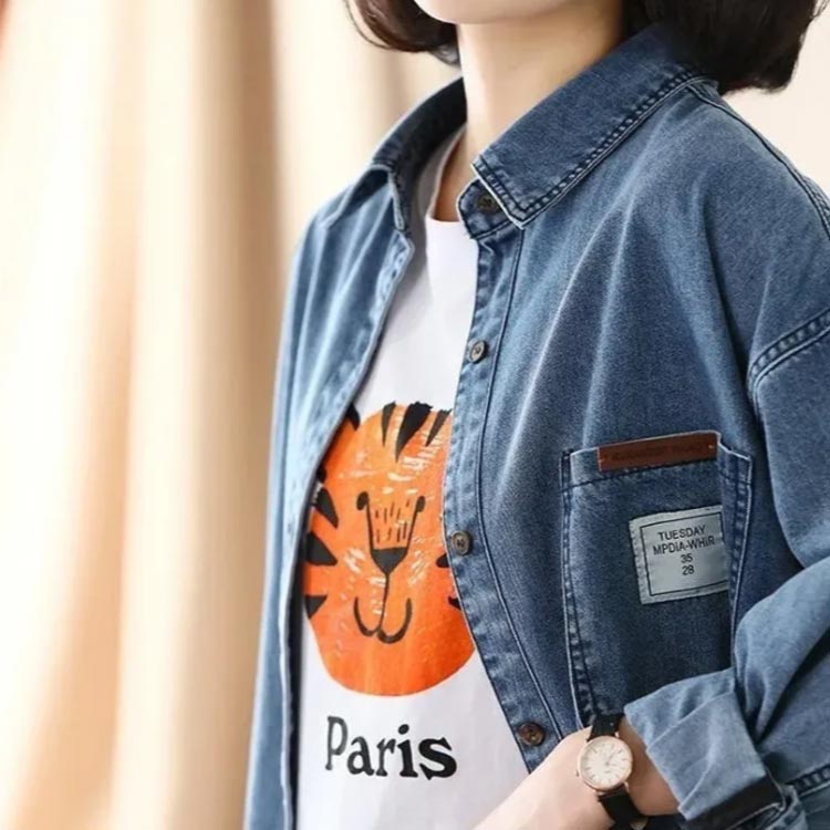 デニムシャツ ウエスタンシャツ レディース トップス 大きサイズ 羽織 ライトアウター デニムブラウス デニム ロングシャツ カジュアル 春服 秋服 ウエスタン シャツ ウォッシュ